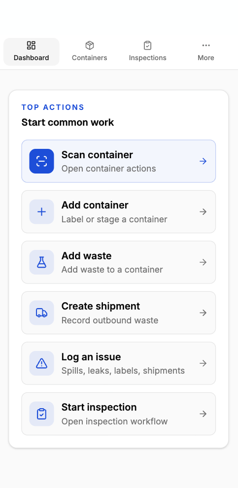 RCRAReady Mobile App for Field Barcode Scanning & Container Tracking